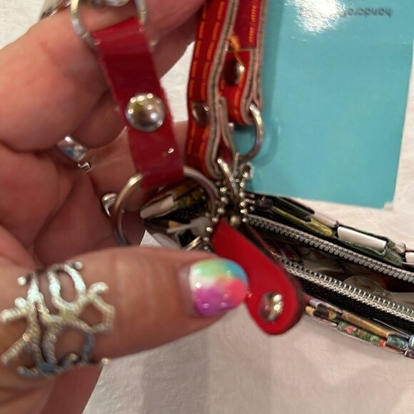 Nahui Ollin Candy Wrapper Multicolor Removable Strap Wristlet Wallet Keychain - Picture 13 of 14